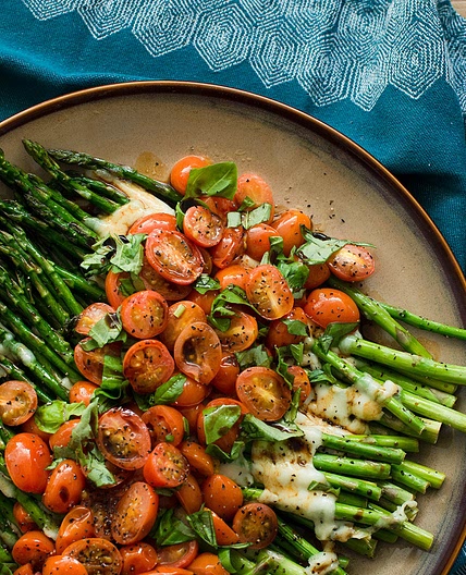 Caprese Style Roasted Asparagus