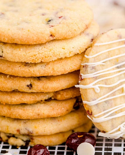 Cranberry Orange Shortbread Cookies