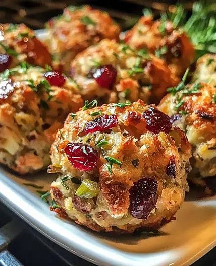 Festive Cranberry Turkey Stuffing Balls