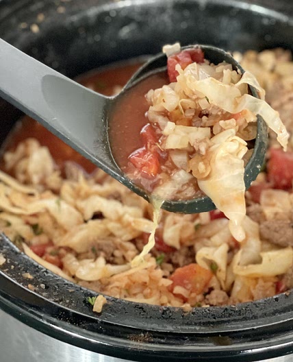 Crockpot Keto Cabbage Roll Soup