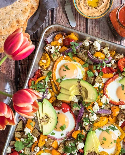 Za'atar Sheet Pan Vegetables and Eggs