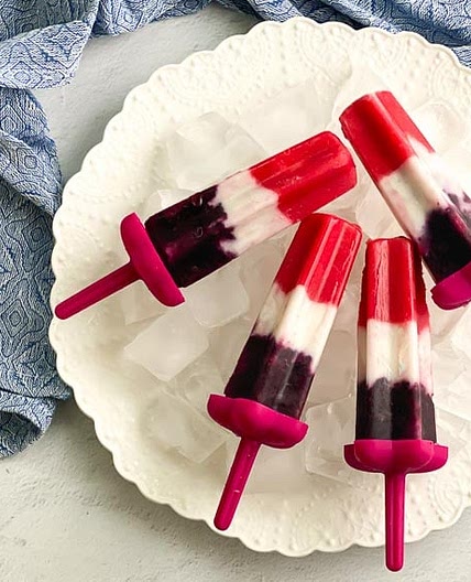 Vegan Red, White & Blue Popsicles - Low FODMAP