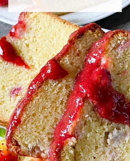 Keto pound cake with strawberries