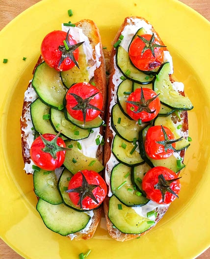 Roasted Tomato and Zucchini Bruschetta recipe