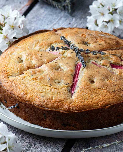 Rhubarb and Lavender Cake