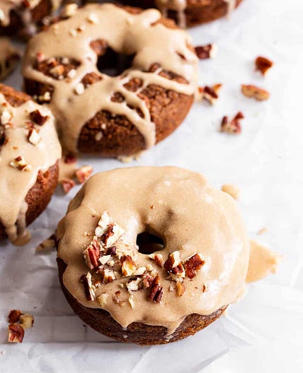 Pumpkin Spice Donuts with Maple Icing {Paleo, Gluten Free}