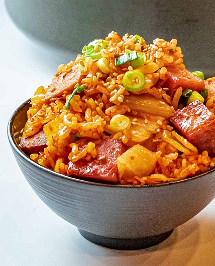 Kimchi Fried Rice with Spam