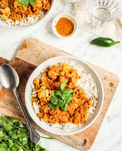 Red Lentil Cauliflower Curry