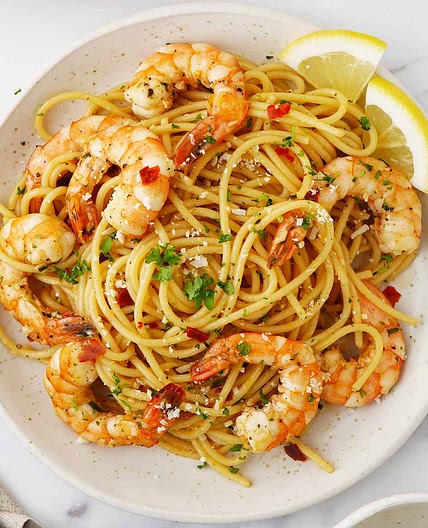 Spicy Garlic Prawn Pasta