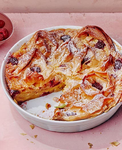 Ruffled Milk Pie With Raspberries