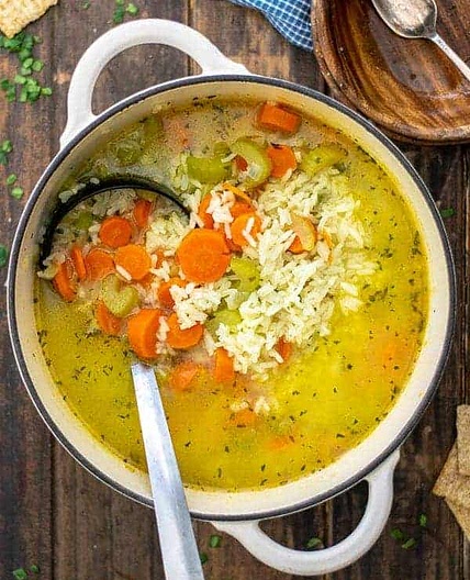 Simple Vegetable Rice Soup
