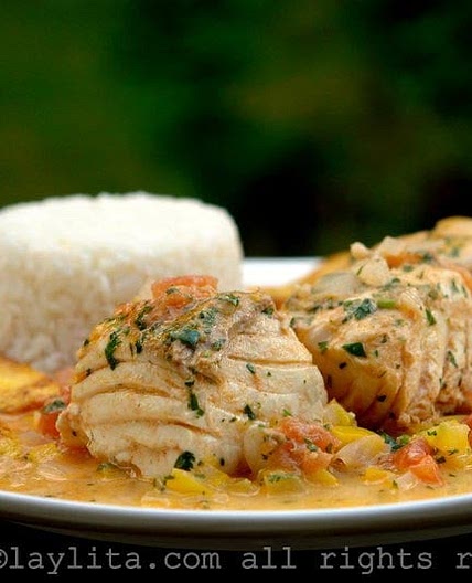Pescado encocado or fish with coconut sauce
