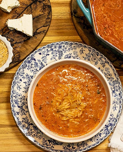 Manestra: Greek Tomato & Orzo Soup