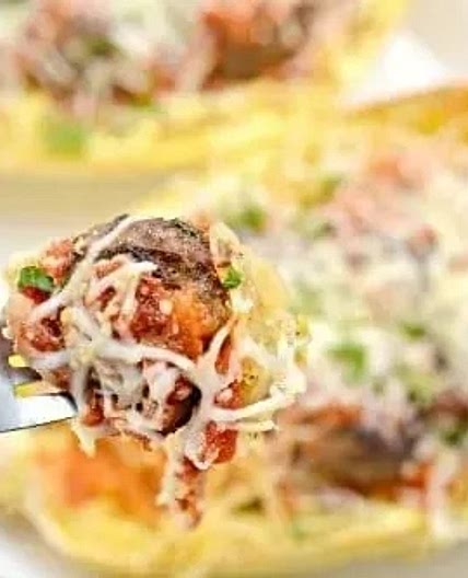 Meatball Sub Stuffed Spaghetti Squash