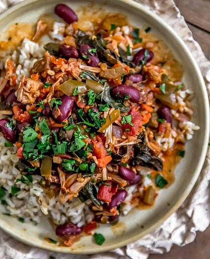 Cajun Jackfruit and Collard Greens