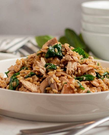 Creamy Mushroom and Chicken Orzo