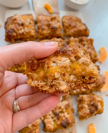Vegan Peach Crumble Bars