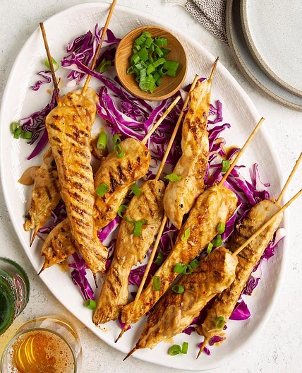 Peanut Butter Chicken Skewers