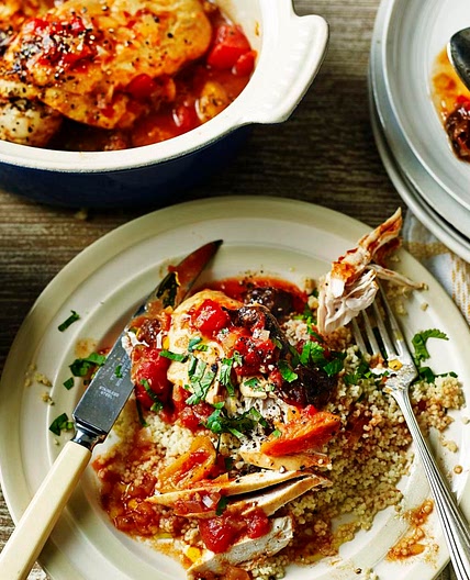 Moroccan-style chicken with couscous and yoghurt
