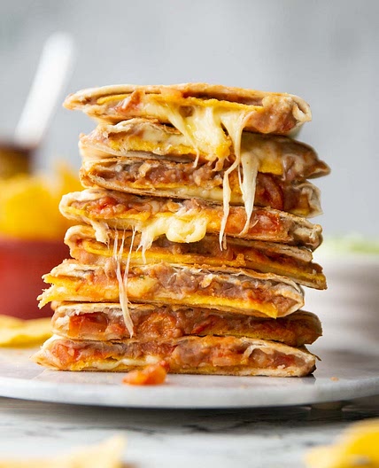 Refried Bean Quesadillas (just 5 ingredients!)