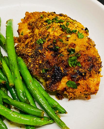 Air Fryer Honey Mustard Crusted Chicken