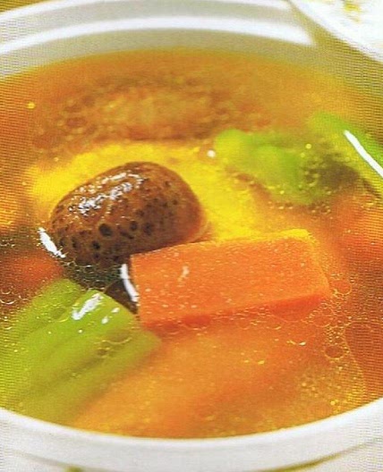 Bitter gourd, Carrot, Mushroom Chicken Soup Recipe