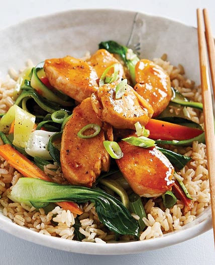 Low-FODMAP teriyaki chicken stir-fry