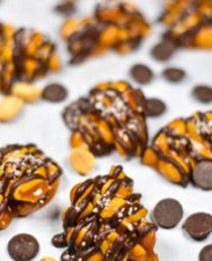 Peanut Clusters with Chocolate and Sea Salt