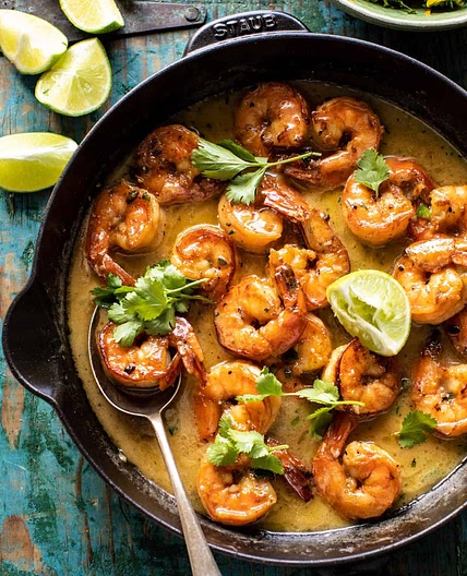 20 Minute Honey Garlic Butter Shrimp in Coconut Milk