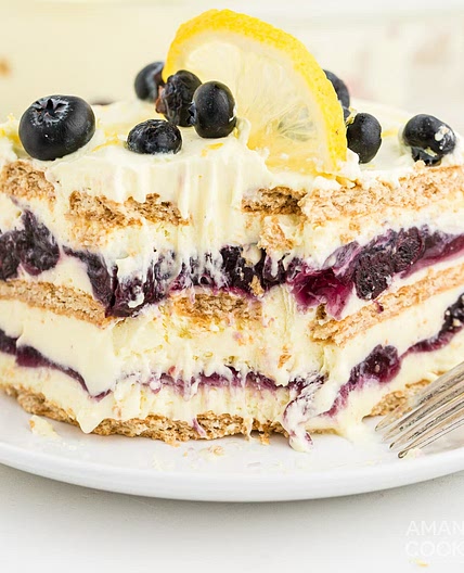 Lemon Blueberry Icebox Cake