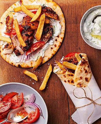 Airfryer Gyros with chunky tzatziki