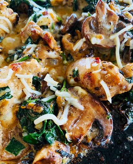 Blackstone Parmesan Chicken and Mushrooms
