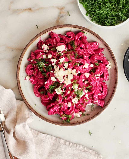 Roasted Beet and Feta Pasta