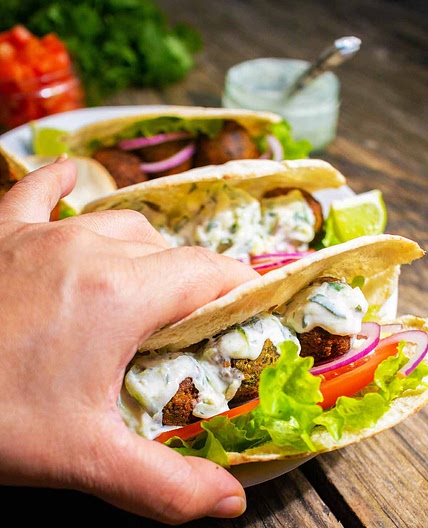 Falafel Gyro With Vegan Tzatziki