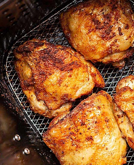 Air Fryer Chicken Thighs - Super Crispy!