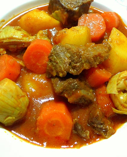 Receta de estofado de ternera con verduras