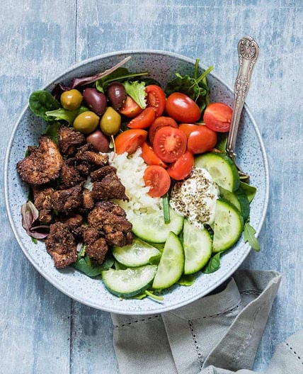 Air Fryer Chicken Shawarma Bowl