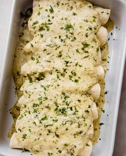 Enchiladas Suizas (Creamy Salsa Verde Enchiladas)