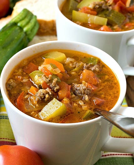 Zucchini Tomato Italian Sausage Soup