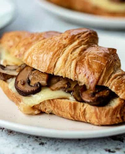 Croissant Sandwich with Mushrooms and Brie