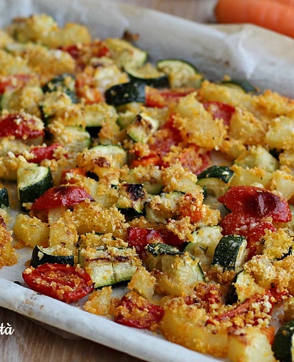 Contorno di verdure croccanti al forno