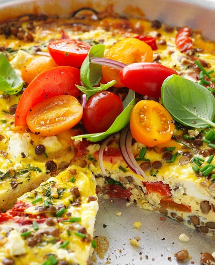 Healthy Lentil and Feta Frittata