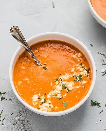 Easy Tomato Feta Soup Recipe - Low Calorie, Low Carb, Keto
