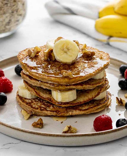 Healthy Banana Oat Pancakes