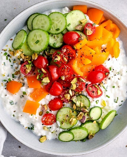 Savory Cottage Cheese Bowl