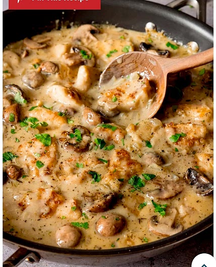 Minced Chicken Mushroom Sauce