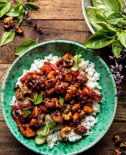 Thai Basil Sesame Cashew Chicken Chicken