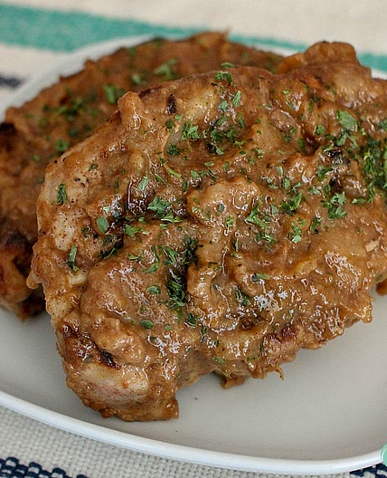 Pork Chops Topped with Spiced Pears Recipe