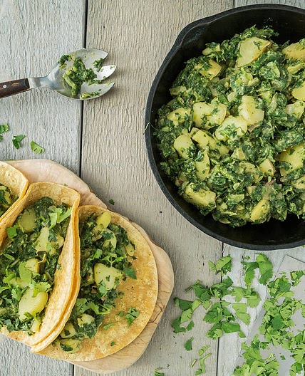 Spinach-Potato Tacos