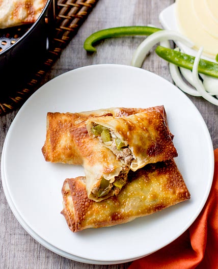 Air-Fryer Philly Cheesesteak Egg Rolls